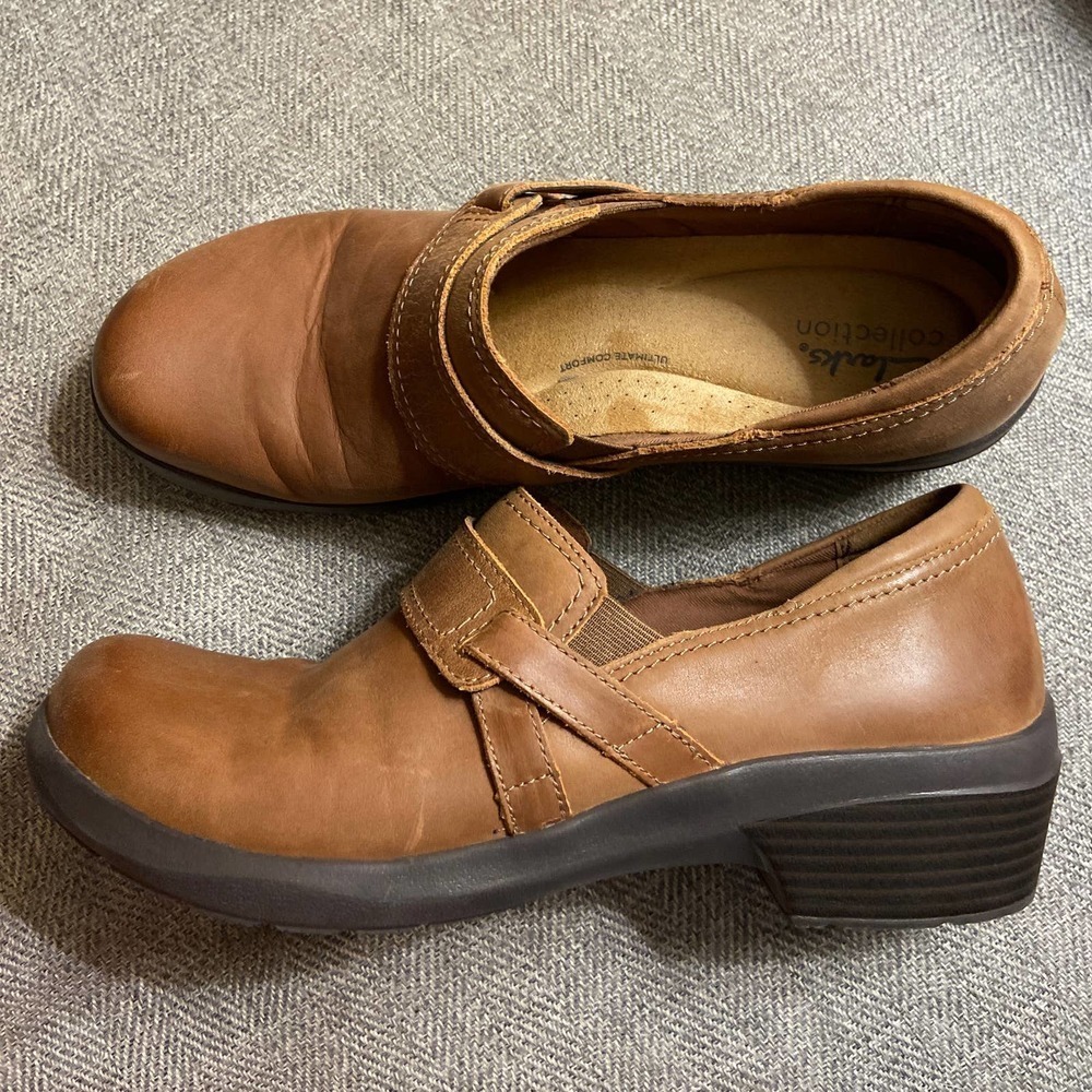 Clarks women’s angie poppy dark tan shoes